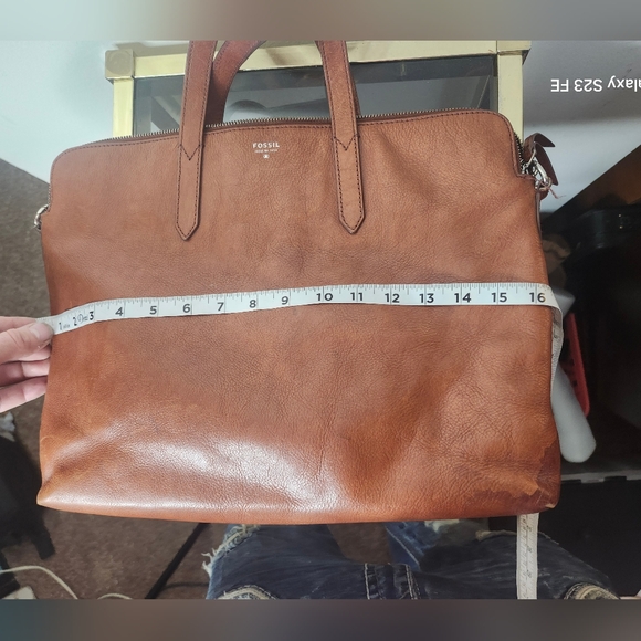 Vintage Fossil Laptop Bag brown Leather - Picture 2 of 9